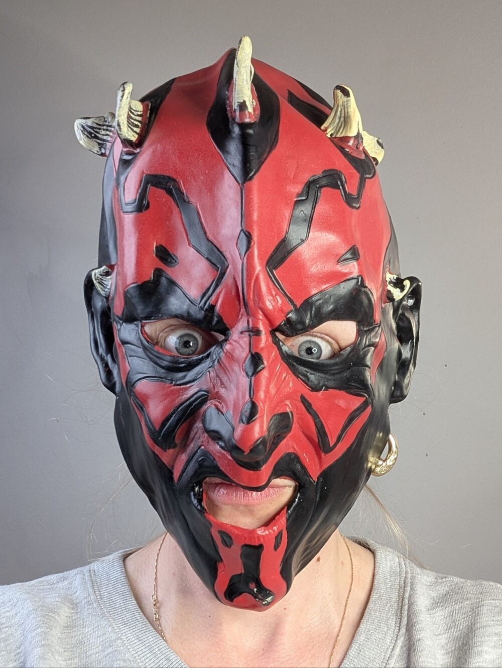 2012 Star Wars Lucasfilm Darth Maul Vinyl Mask, Rubies Costume Company
